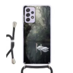 Zwanen - Rivier - Bos Hoesje Samsung Galaxy A52 5G met koord klein -3d