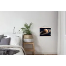 Planeten - Saturnus - Ruimte textielposter latten blank klein -woonkamer