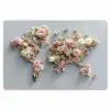 Wereldkaart - Rozen - Roze Placemat vinyl groot -zzsfeer1_Kitchenyeah-website