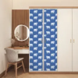 IJsbeer - Patroon - Blauw deurposter klein 289 -sfeer3