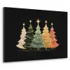 Kerstbomen - Kleurrijk - Lichtjes - Ster Textielframe zwart klein -3d