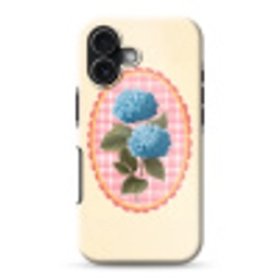 Bloemen - Blauw - Lijst - Bladeren Toughcase MagSafe Apple iPhone 17 klein -3d