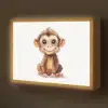 Aap - Baby - Jungle dieren Light Box met batterij (Wandlamp kind) middel -z3d_website
