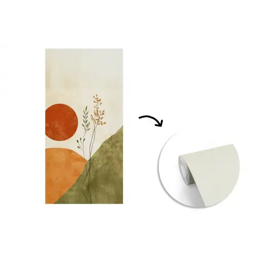 Zon - Abstract - Takken - Oranje fotobehang vinyl groot -3d