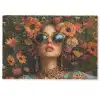 Vrouwen - Bloemen - Modern - Bril - Abstract Deurmat klein -zkaufland3d
