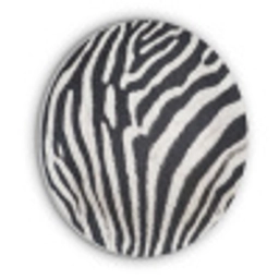 Zebra - Vacht - Klassiek - Zwart - Wit Akoestische PET Vilt - Rond klein -3d
