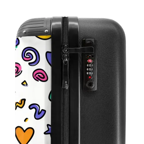 Kleurrijk patroon op een witte achtergrond NBS - Handbagage koffer - Kinderen Unisex middel -slot