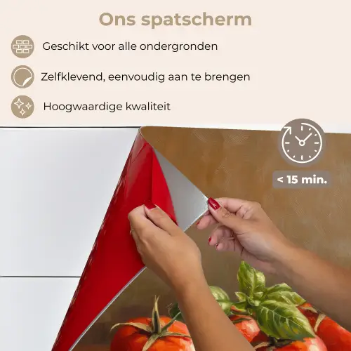 Tomaten - Olijfolie - Stilleven keuken achterwand spatscherm klein -spatscherm_NL