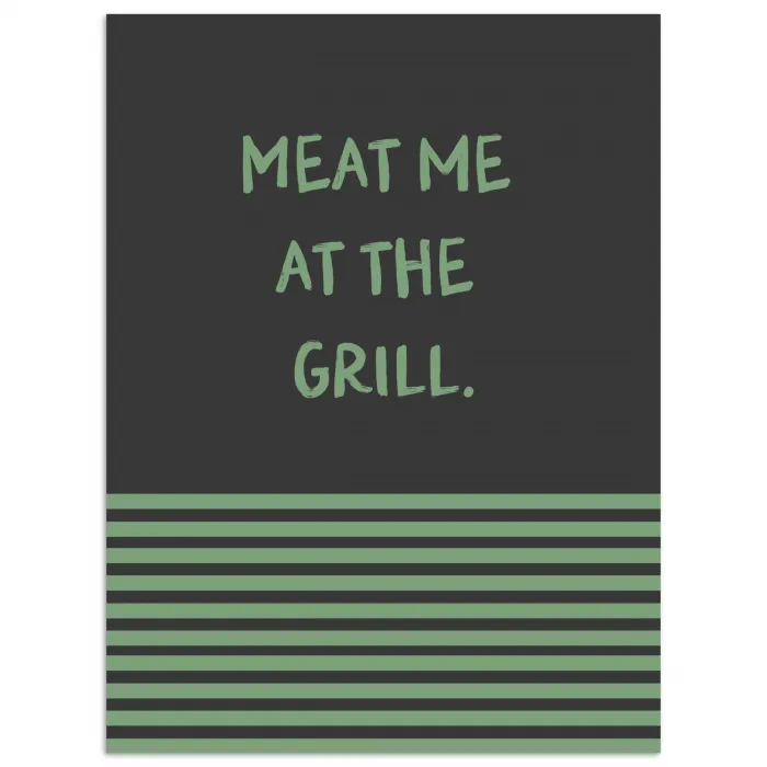 Quote - Groen - Grill - Zomer poster papier klein -3d