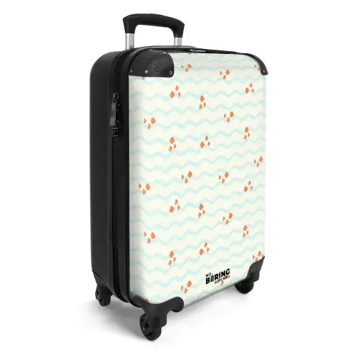 Zee met vissen patroon oranje blauw NBS - Handbagage koffer - Kinderen Unisex middel -productfoto_3d