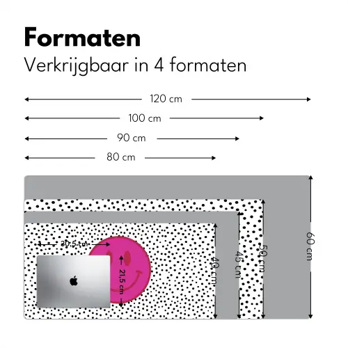Smiley - Roze - Stippen Muismat XXL klein -sfeer5