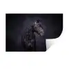 Portret - Paard - Donker Muursticker klein -3d