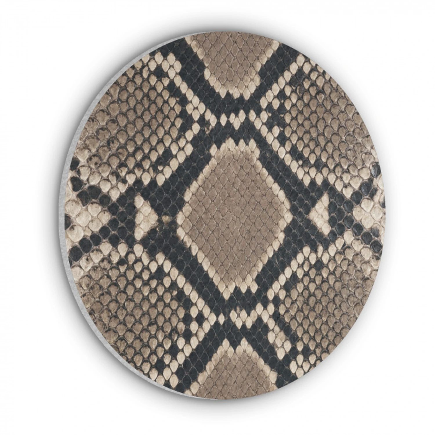 Slangenprint - Python - Bruin Akoestische PET Vilt - Rond klein -3d