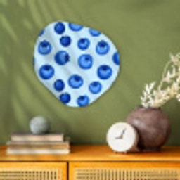 Bessen - Modern - Blauw Wandcirkel Organisch Forex 3mm klein 629 -sfeer2