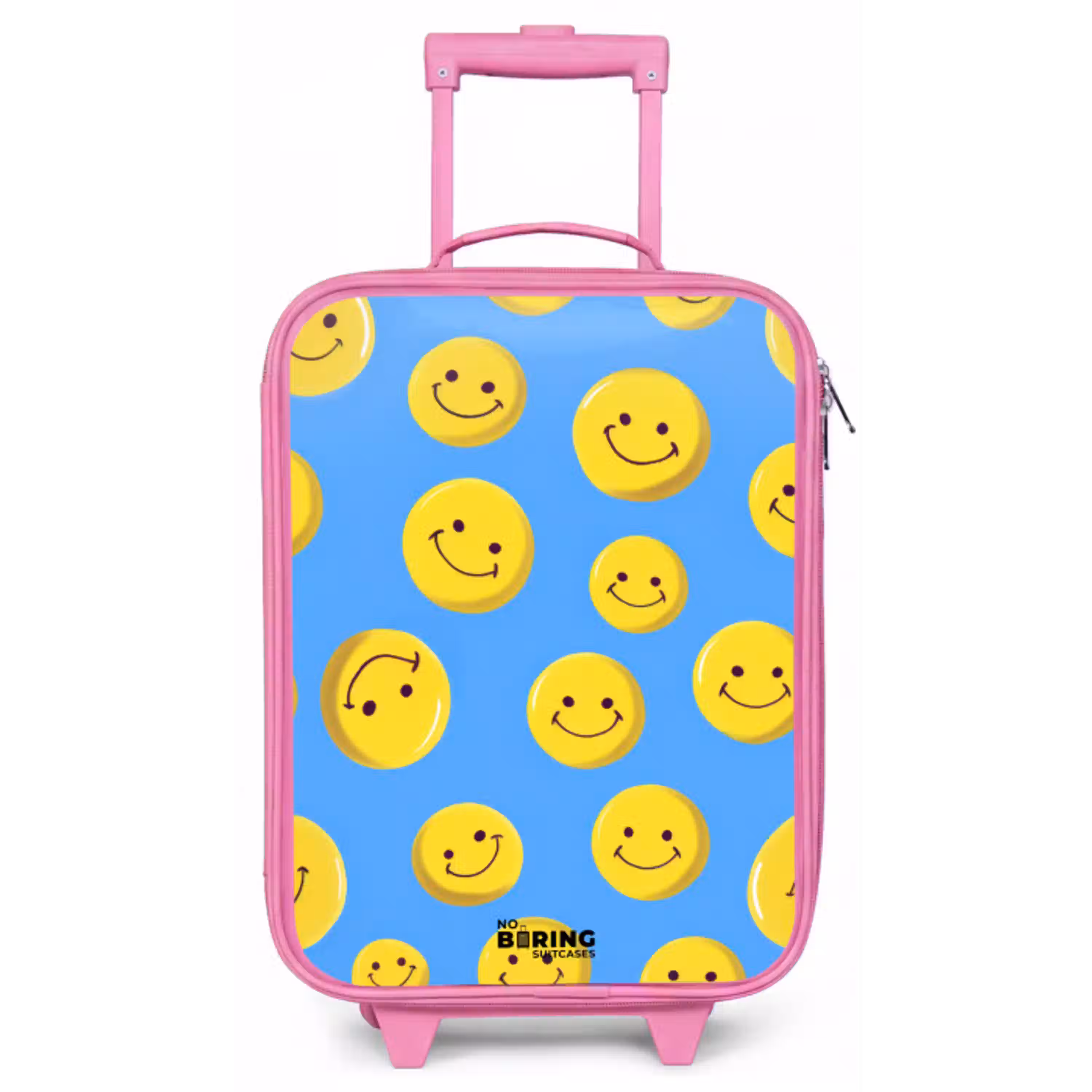 Vrolijke smileyregen Kinderkoffer - Roze klein -zz3dotto