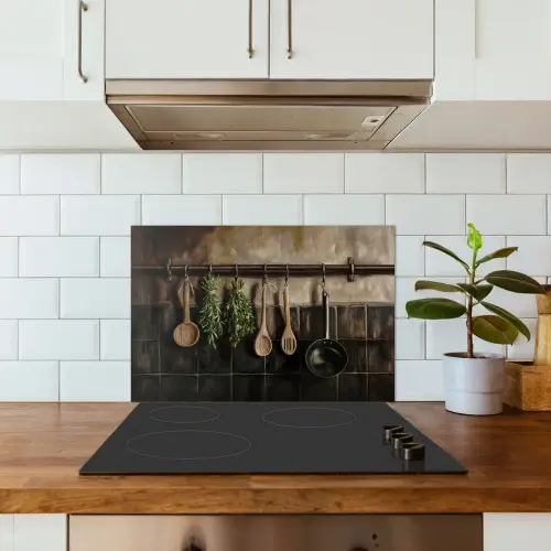 Keukengerei - Rustiek - Tegels - Kruiden keuken achterwand spatscherm klein -sfeer2