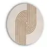 Symmetrische bocht - Koperkleurig Akoestische PET Vilt - Rond klein -3d