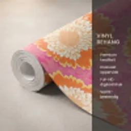 Retro - Bloemen - Kleurrijk Behang Vinyl klein 1060 -USP_closeupNL