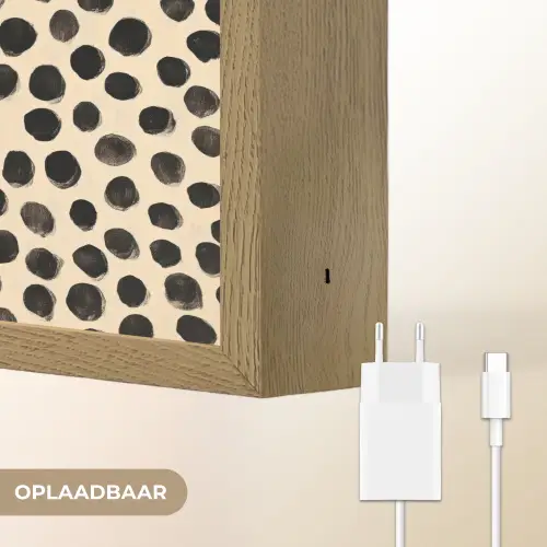 Stippen - Patroon - Zwart Light Box met batterij (Wandlamp) middel 907 -USP_websiteoplaadbaarNL