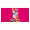 Lama - Kimono - Bloemenkrans - Felroze Muismat XXL klein -3d_leeg