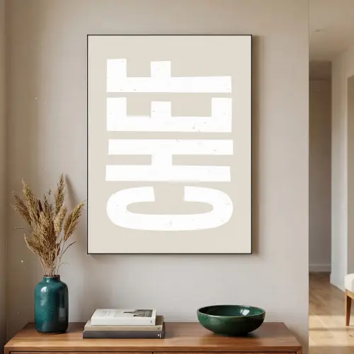 Wit - Chef - Decoratie - Japandi Textielframe zwart klein -sfeer1