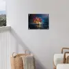 Boom - Blauw - Bladeren - Vakken tuinposter los doek klein -sfeer8