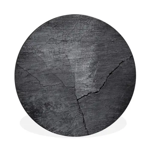 Beton - Zwart - Scheur Wandcirkel aluminium klein -3d
