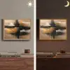 Modern - Zwart - Goud - Verf Light Box met batterij (Wandlamp) middel -sfeer3