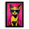 Kat - Art - Zonnebril - Roze fotolijst zwart zonder passe partout klein -3d