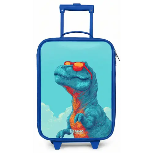 Dino met zonnebril Kinderkoffer - Blauw klein -zz3dotto