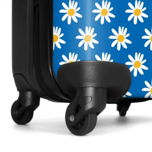 Vintage bloemenpatroon - Blauw NBS - Handbagage koffer - Kinderen Unisex middel -wiel
