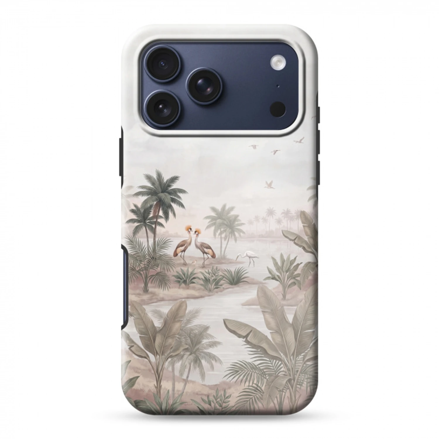 Kraanvogels - Palmbomen - Tropisch Toughcase MagSafe Apple iPhone 17 Pro Max klein -3d