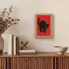 Kat - Zwart - Staart Light Box met kabel (Tafellamp) klein -sfeer2