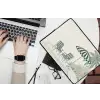 Terras - Illustratie - Groen laptophoes neopreen klein -bureau