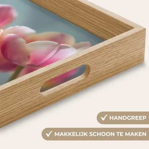 Tulpen - Roze - Stelen Dienblad Rechthoek middel -USP_HandgreepNL