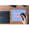 Sweet dreams - Vierkanten - Roze - Blauw muismat rubber klein -toetsenbord