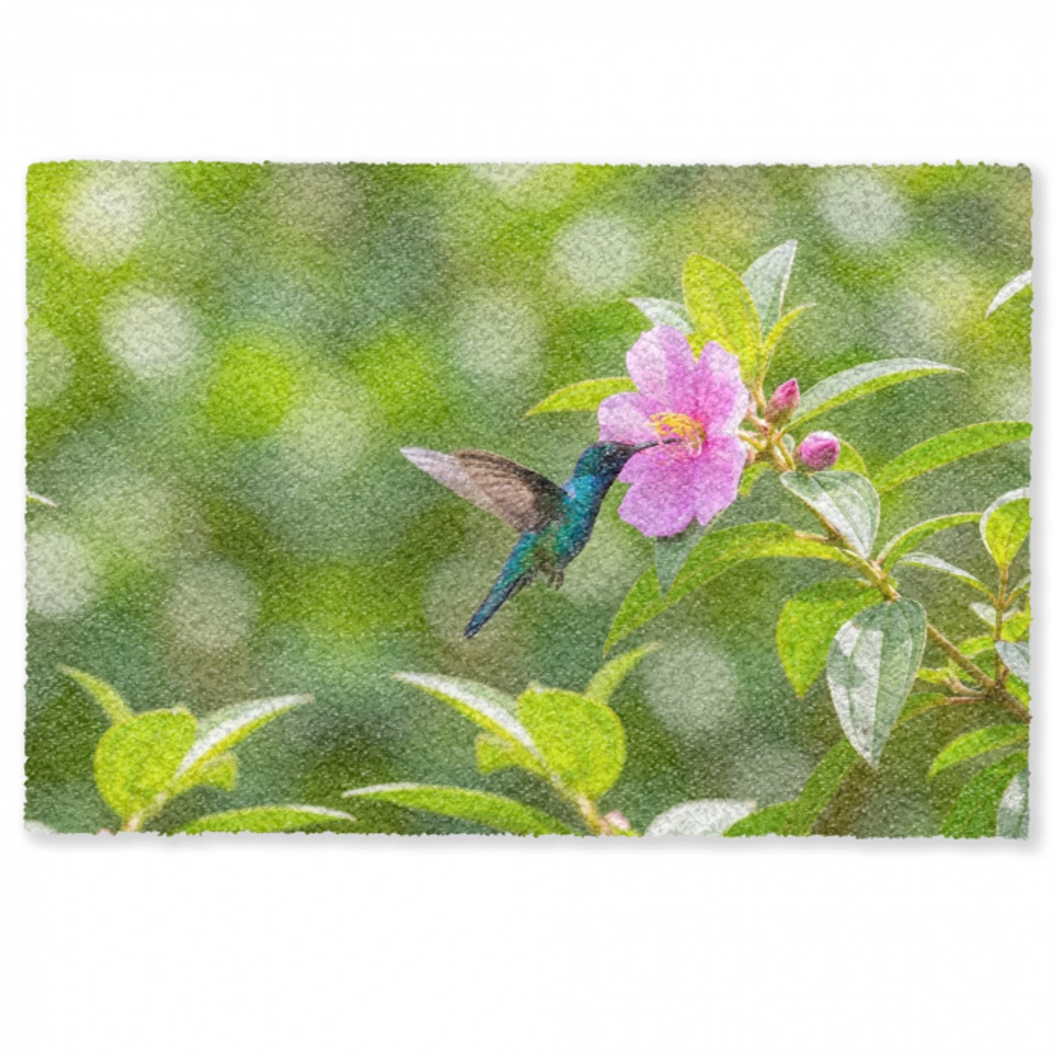 Kolibrie - Bloem - Natuur - Groen Deurmat klein -zkaufland3d