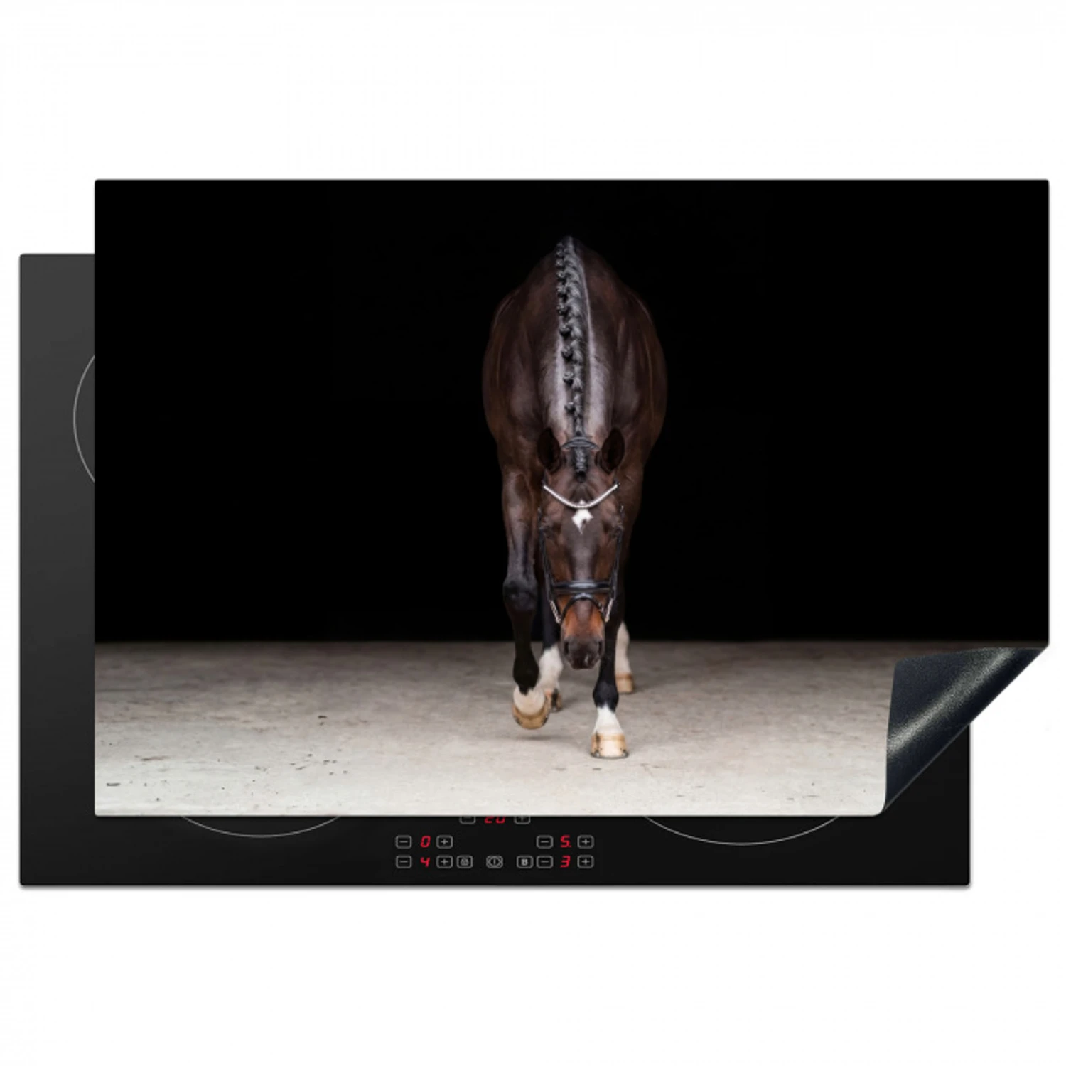 Paard - Modern - Portret Inductie beschermer vinyl 3mm klein -3d