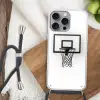 Basketbalbord - Minimalistisch - Zwart Hoesje iPhone 16 Pro Max met koord klein -sfeer4