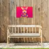 Konijn - Bloemen - Kleurrijk - Kimono Tuinposter op houten frame 2 cm dik klein -sfeer4
