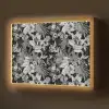 Zomer - Vlinder - Zwart - Grijs Light Box met batterij (Wandlamp) middel 907 -z3d_website