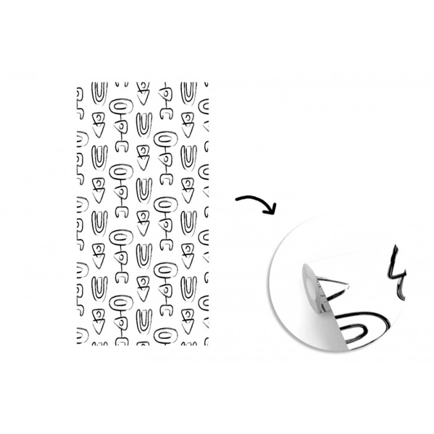 Symbolen - Zwart - Wit fotobehang vinyl groot 64 -3d