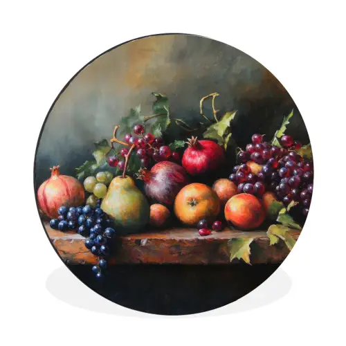 Rustiek - Stilleven - Fruit Wandcirkel aluminium klein -3d