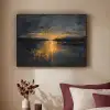 Gouden Reflectie op Water Textielframe zwart klein -sfeer1