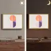 Cirkels - Abstract - Paars Light Box met batterij (Wandlamp) middel -sfeer3