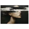 Gezicht - Vrouw - Zwart - Abstract poster papier klein -3d