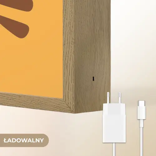 Kat - Minimalistisch - Oranje - Vrolijk Light Box met batterij (Wandlamp kind) middel -USP_websiteoplaadbaarNL