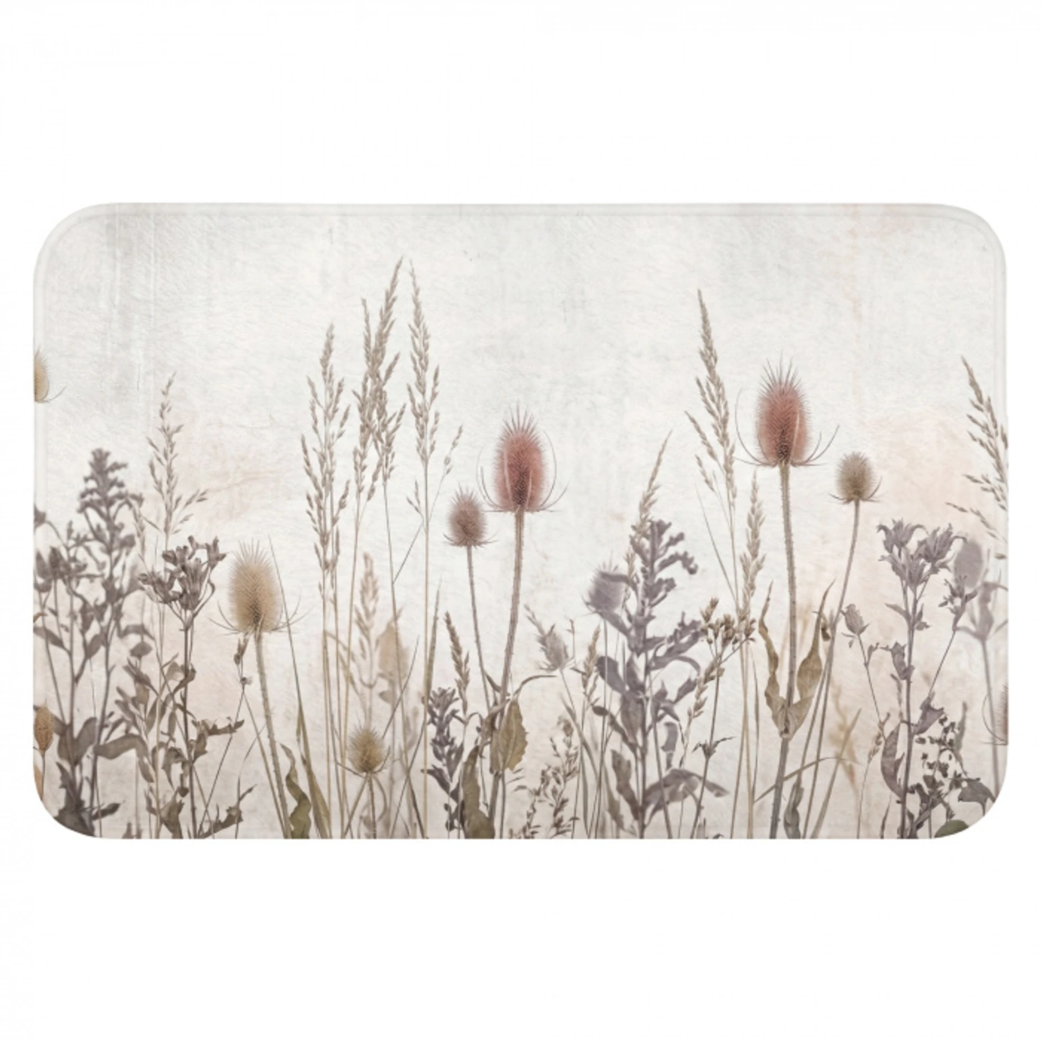 Weidebloemen - Design - Sepia Badmat klein -3d