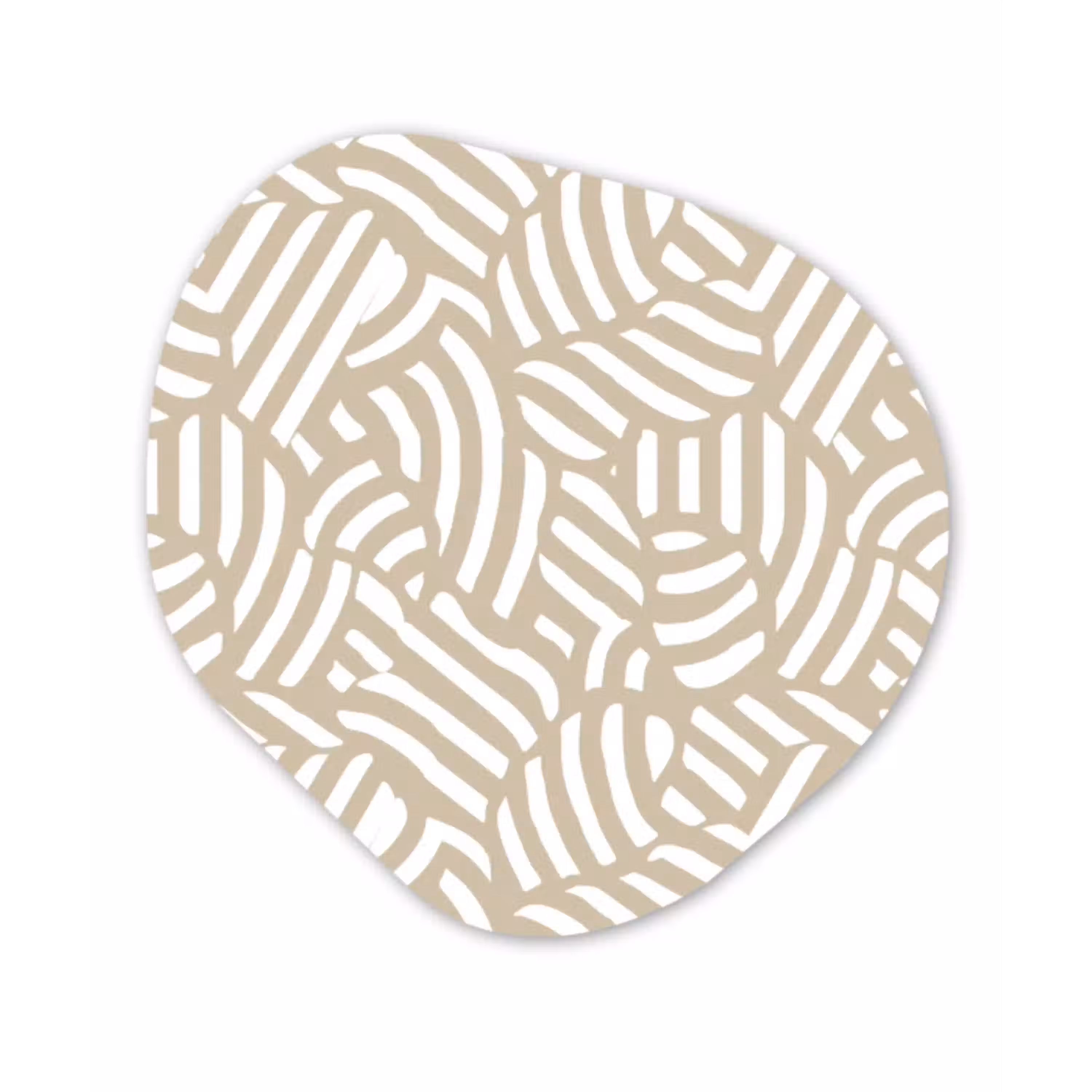 Abstract - Modern - Beige Wandcirkel Organisch Forex 3mm klein 629 -3d