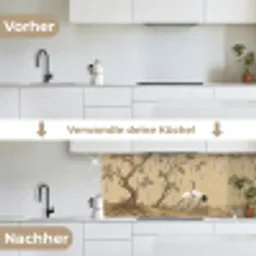 Kraanvogels - Water - Beige keuken achterwand 2 middel -voor-na_DE
